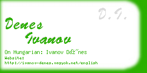 denes ivanov business card